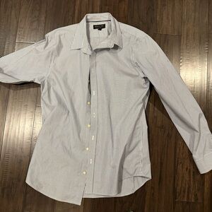 Banana Republic Blue and White Striped Tailored sSlim Dress Shirt